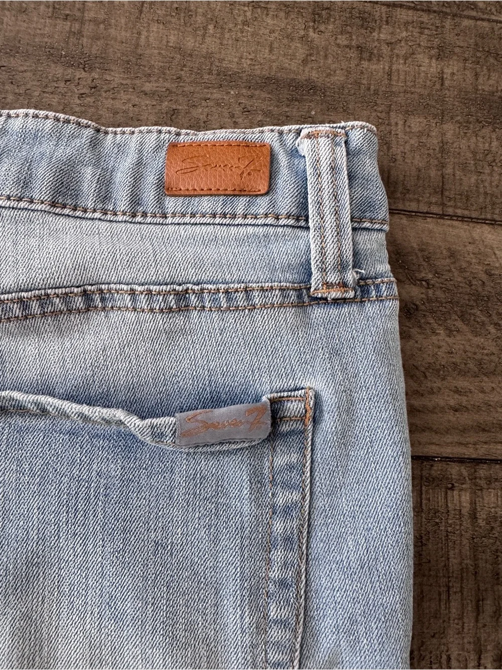 Seven7 Light Blue Distressed Denim Shorts